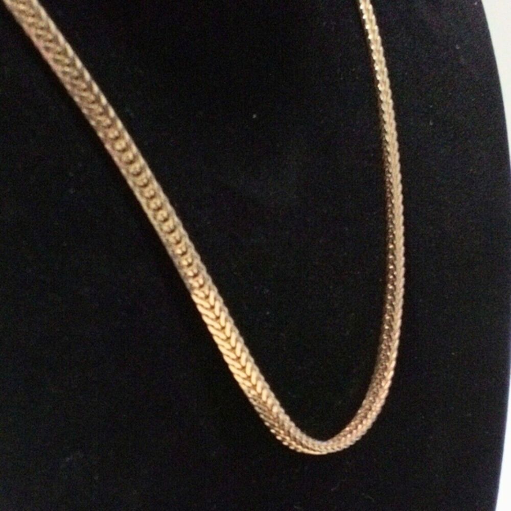 Vintage Long Gold Tone Foxtail Chain Necklace 24"